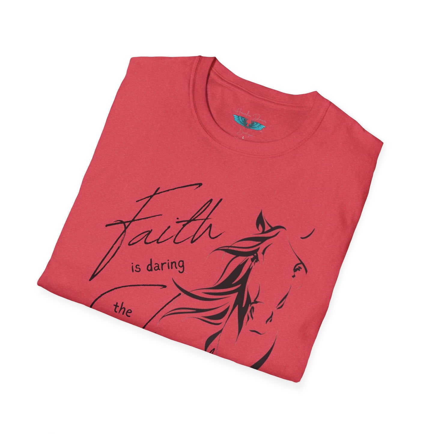 Faith and Horses in black Unisex Softstyle Graphic Tee
