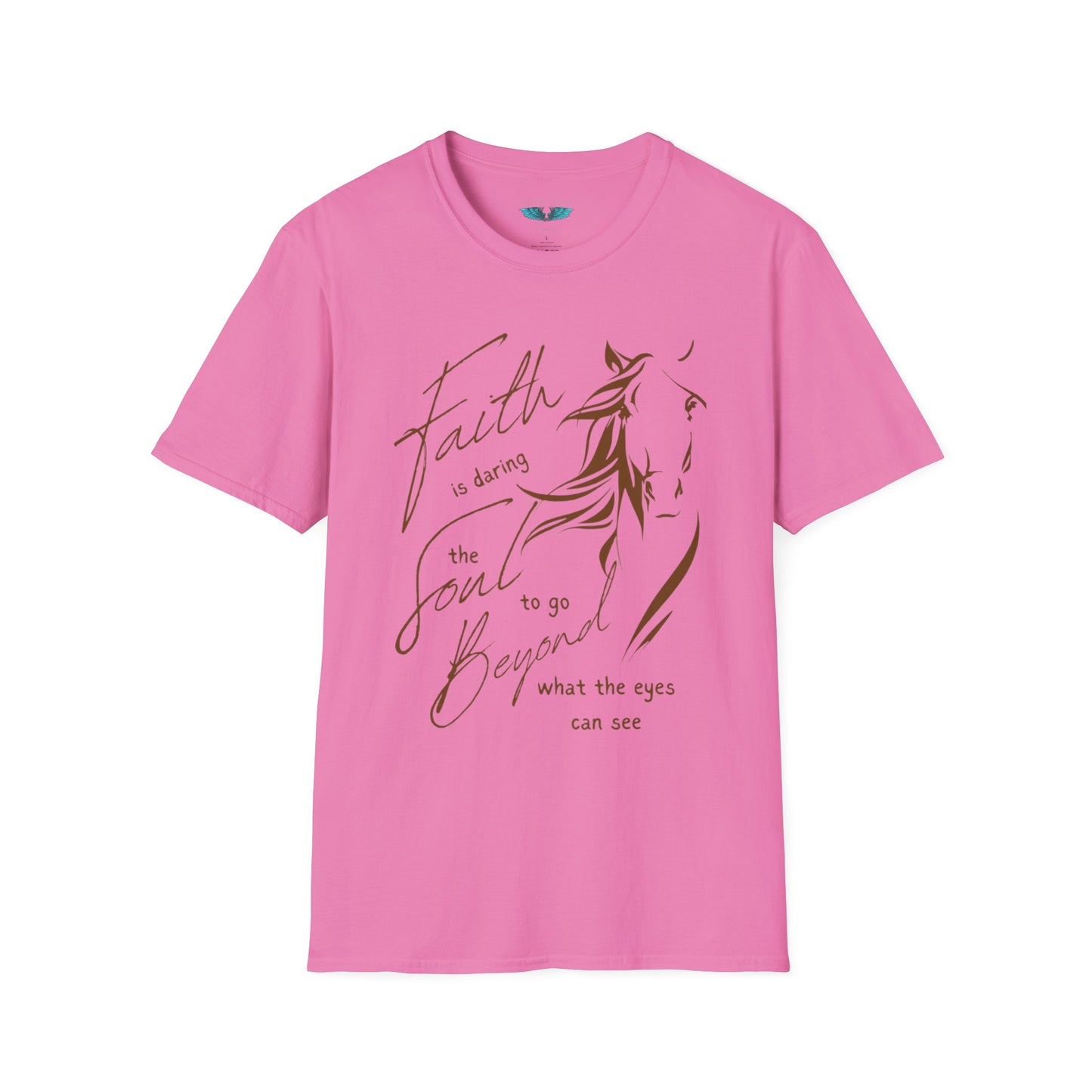 Faith and Horses in Brown Unisex Softstyle T-Shirt