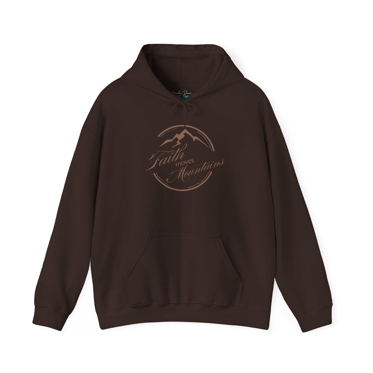 Faith Moves Mountains in Brown Unisex Heavy Blend™ Hoodie