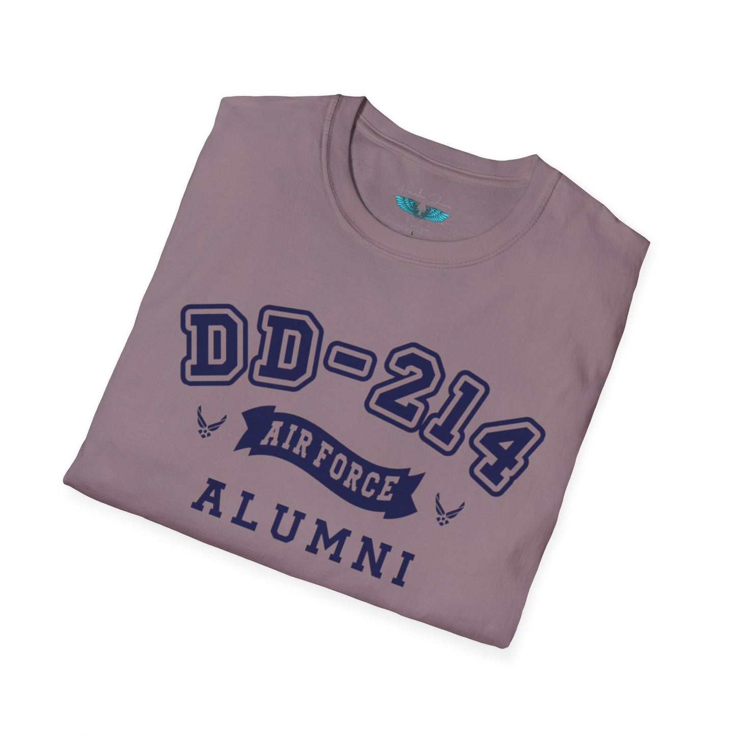 Air Force Alumni Women's Soft Style T-Shirt Letters in Navy