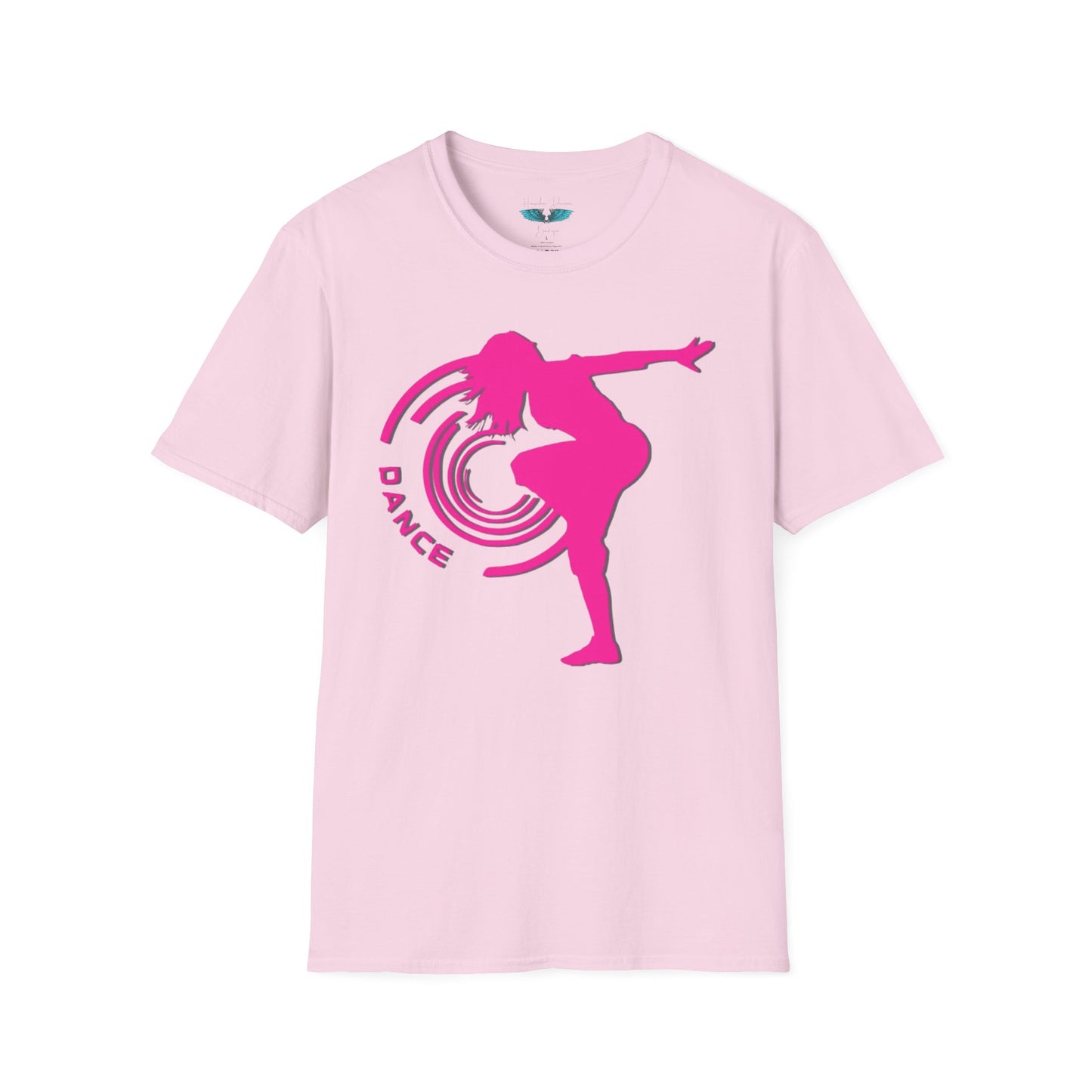Dance Silhouette Graphic Tee in Lifted Pink Unisex Softstyle T-Shirt