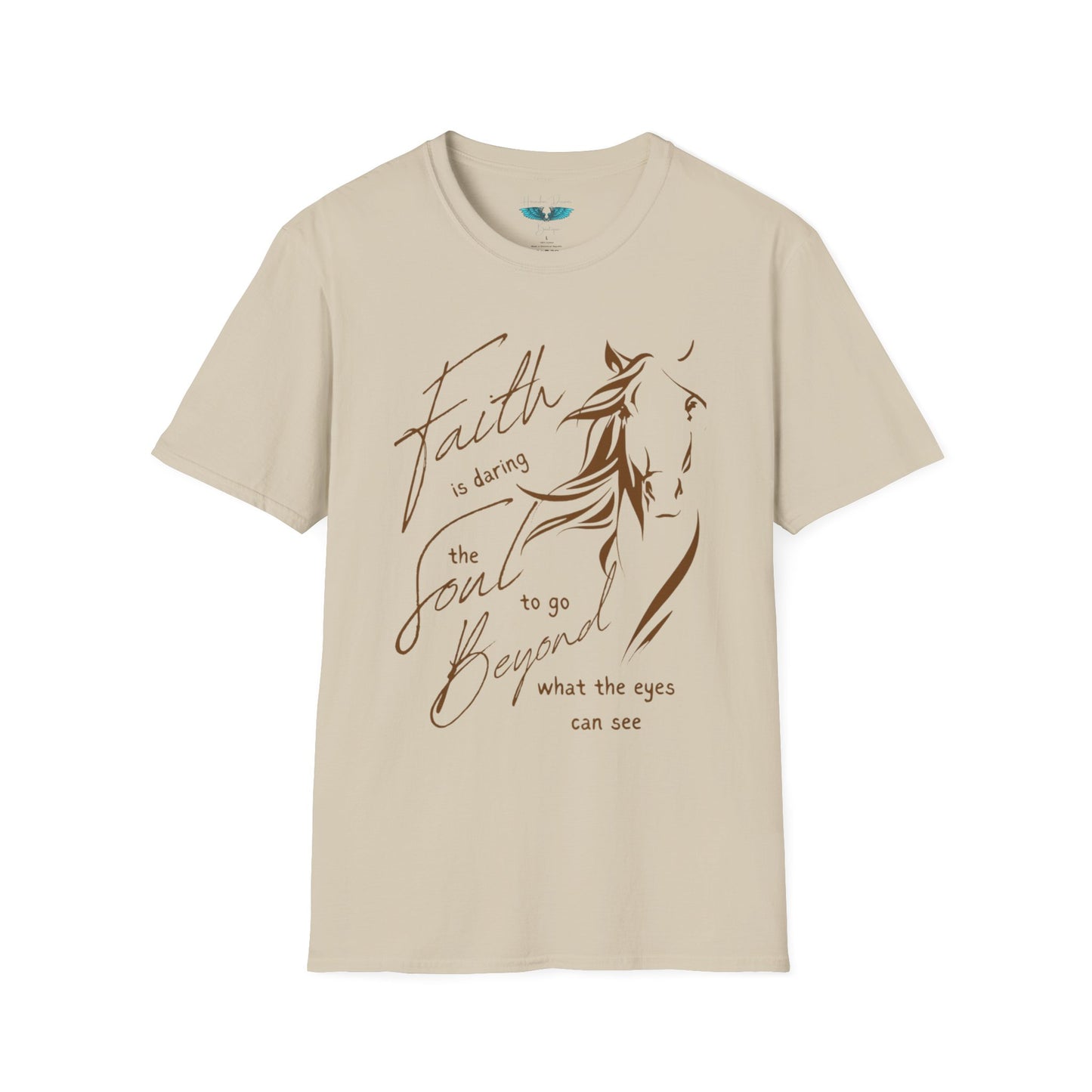 Faith and Horses in Brown Unisex Softstyle T-Shirt