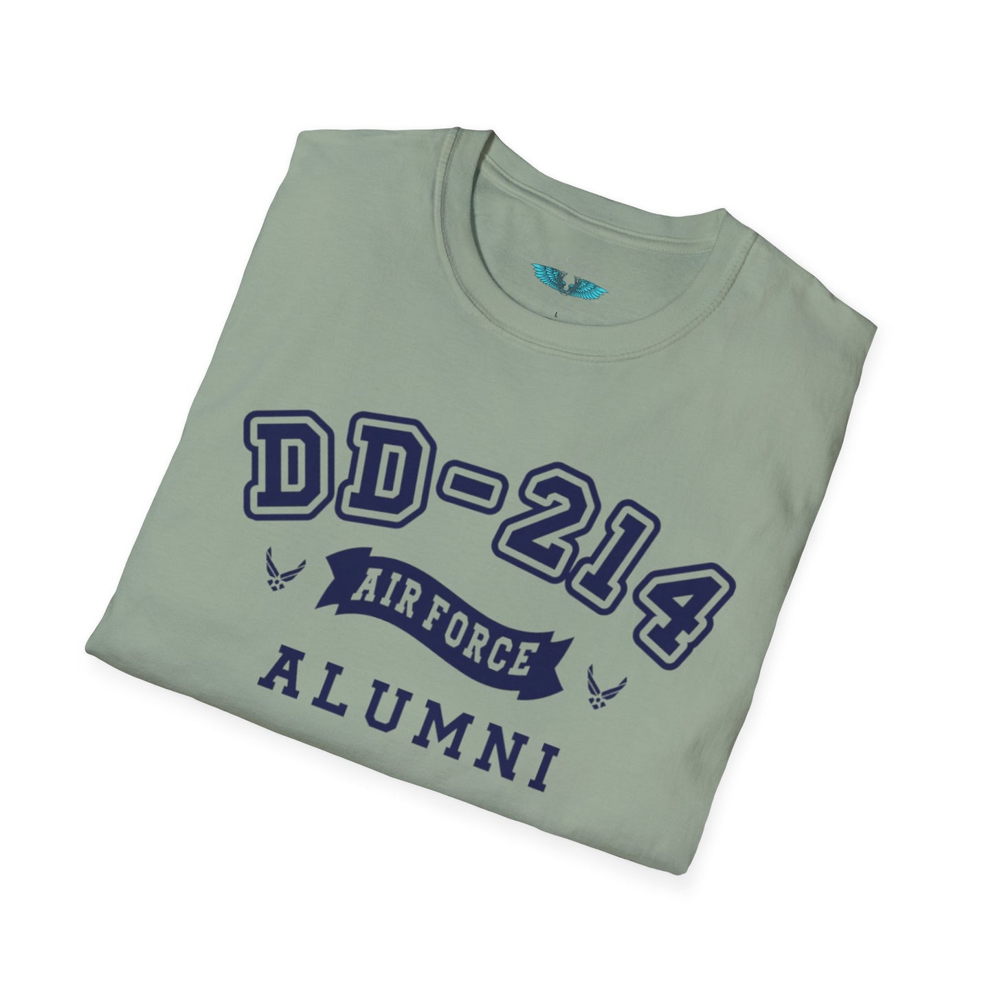 Air Force Alumni Women's Soft Style T-Shirt Letters in Navy
