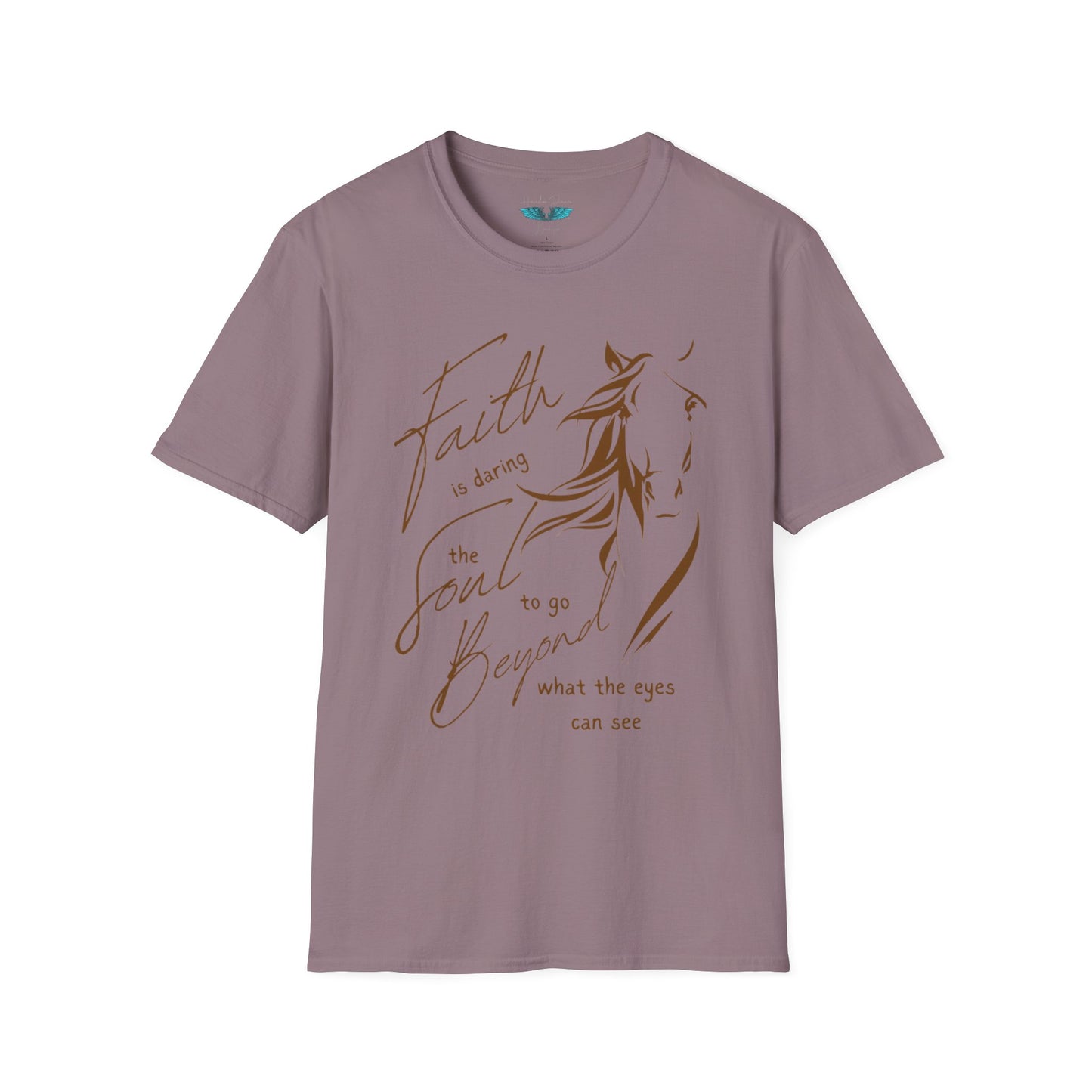 Faith and Horses in Brown Unisex Softstyle T-Shirt