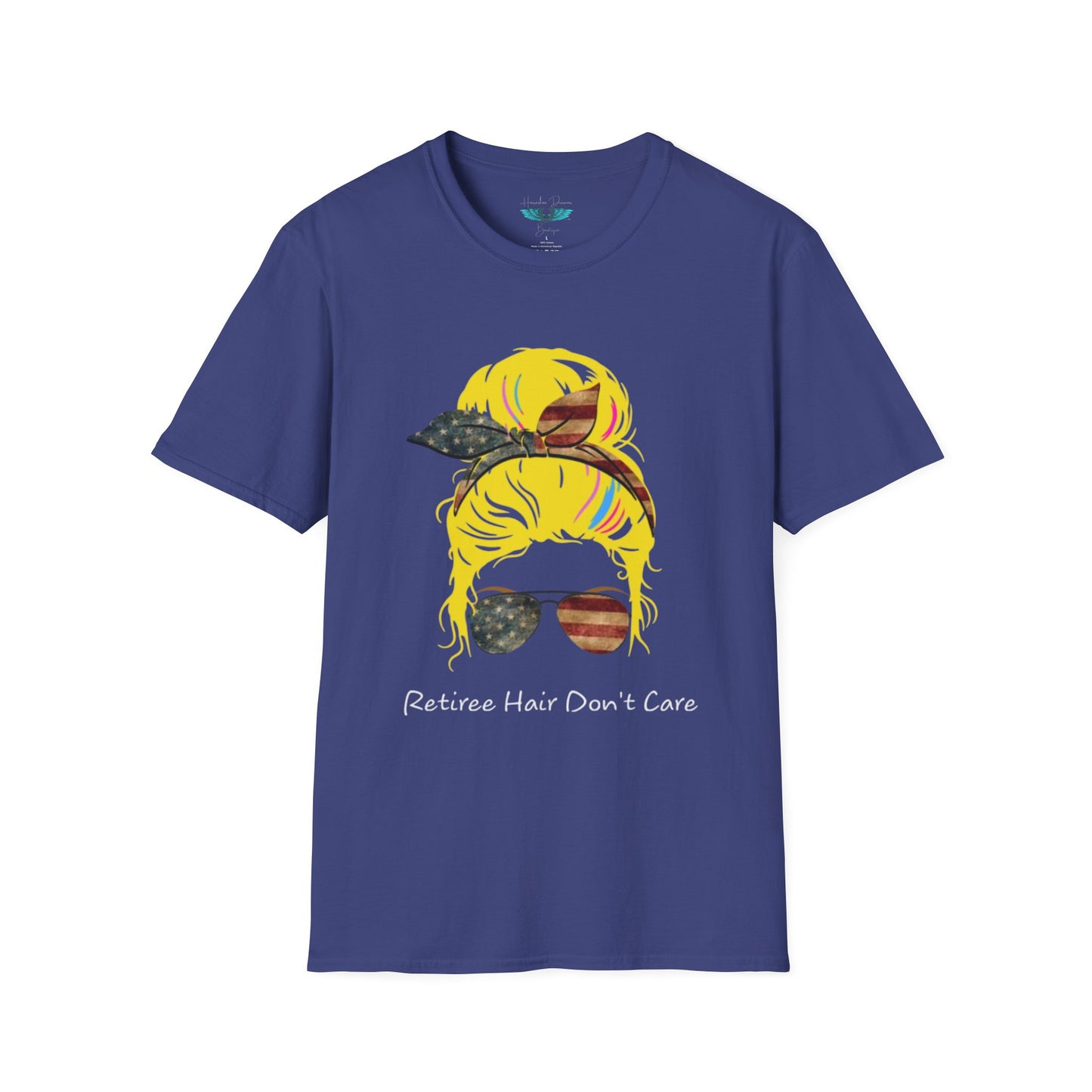 Retiree Hair Don't Care - Military Airforce - Soft Style Women's Graphic Tee