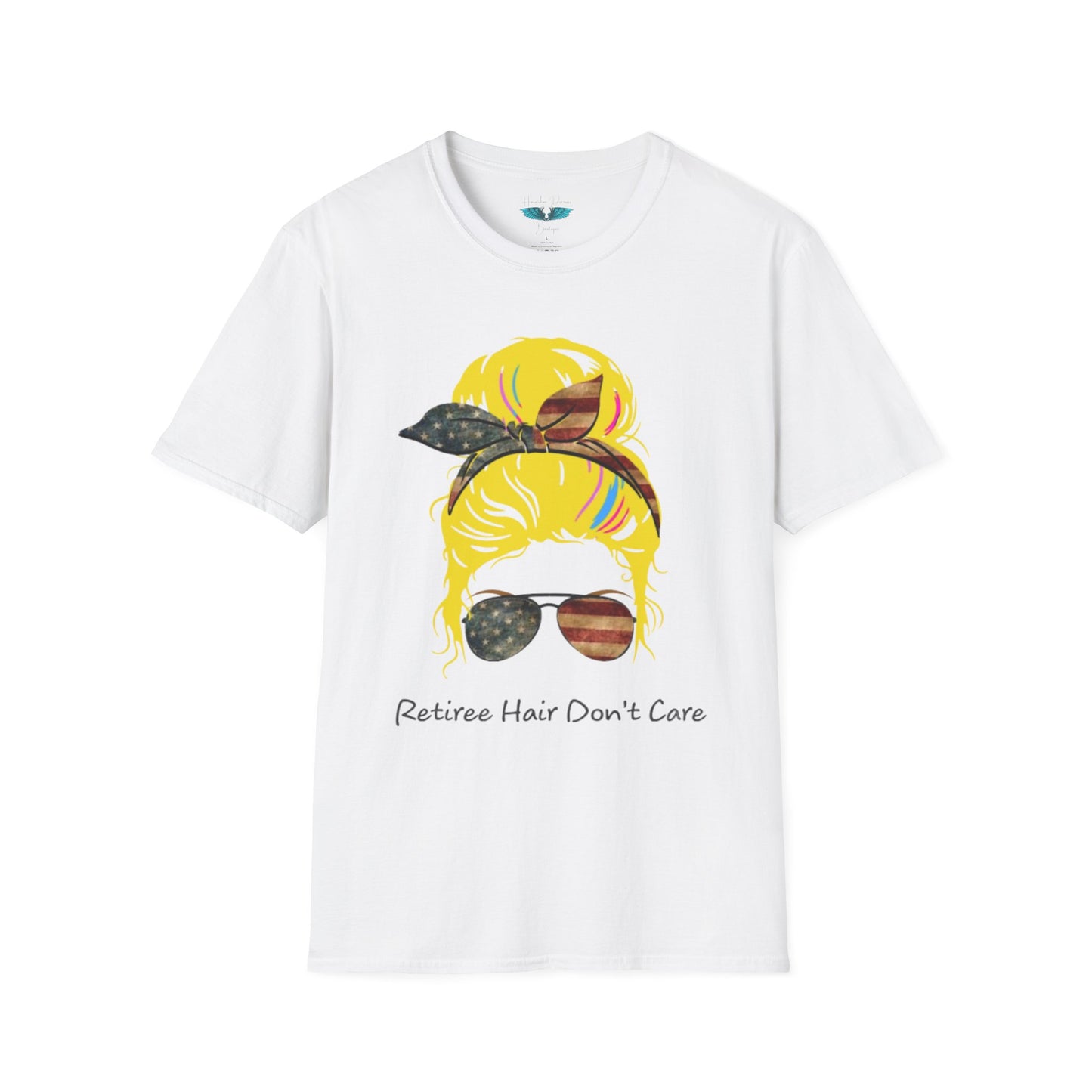 Retiree Hair Don't Care - Military Airforce - Women Soft Style Graphic Tee