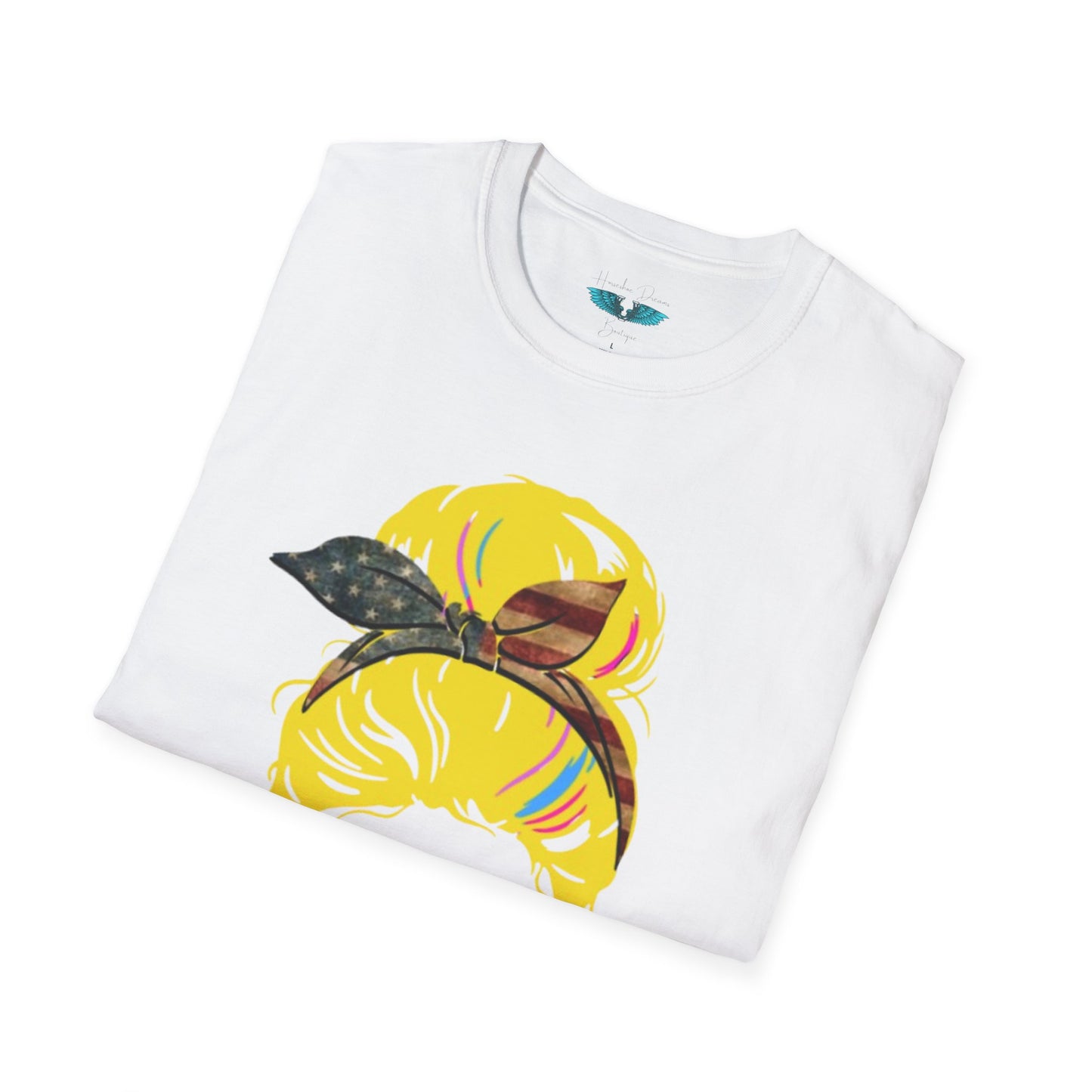 Retiree Hair Don't Care - Military Airforce - Women Soft Style Graphic Tee