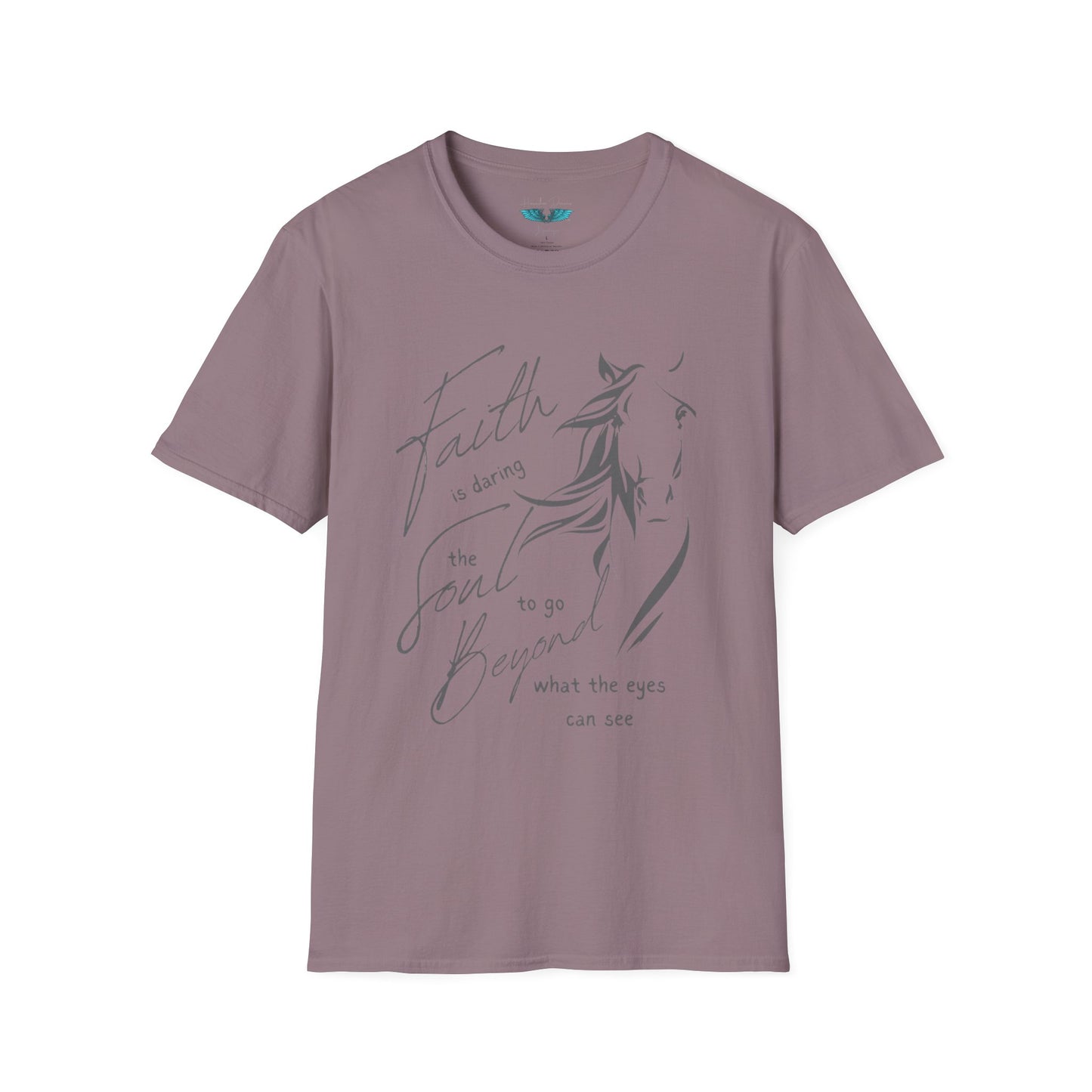 Faith and Horses in Grey Unisex Softstyle Graphic Tee