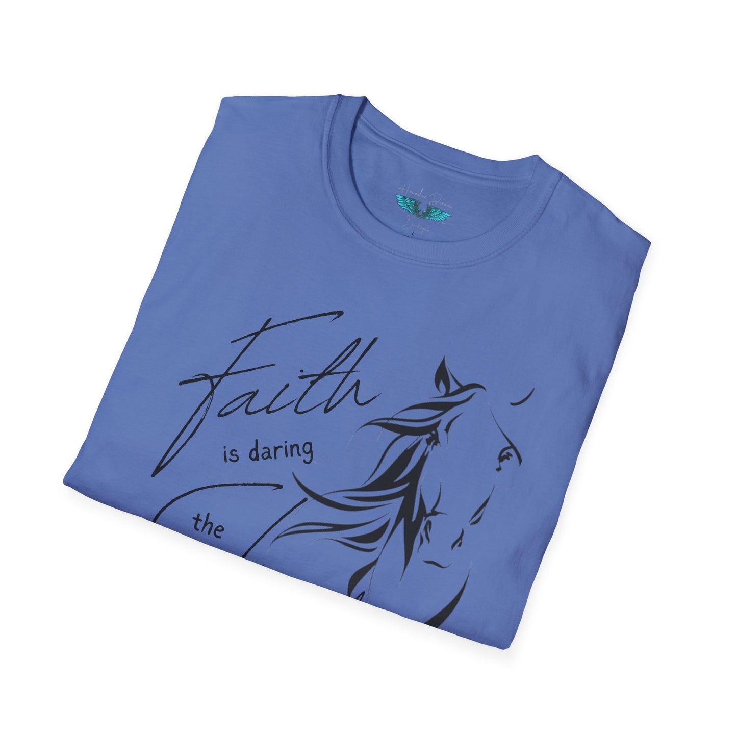 Faith and Horses in black Unisex Softstyle Graphic Tee