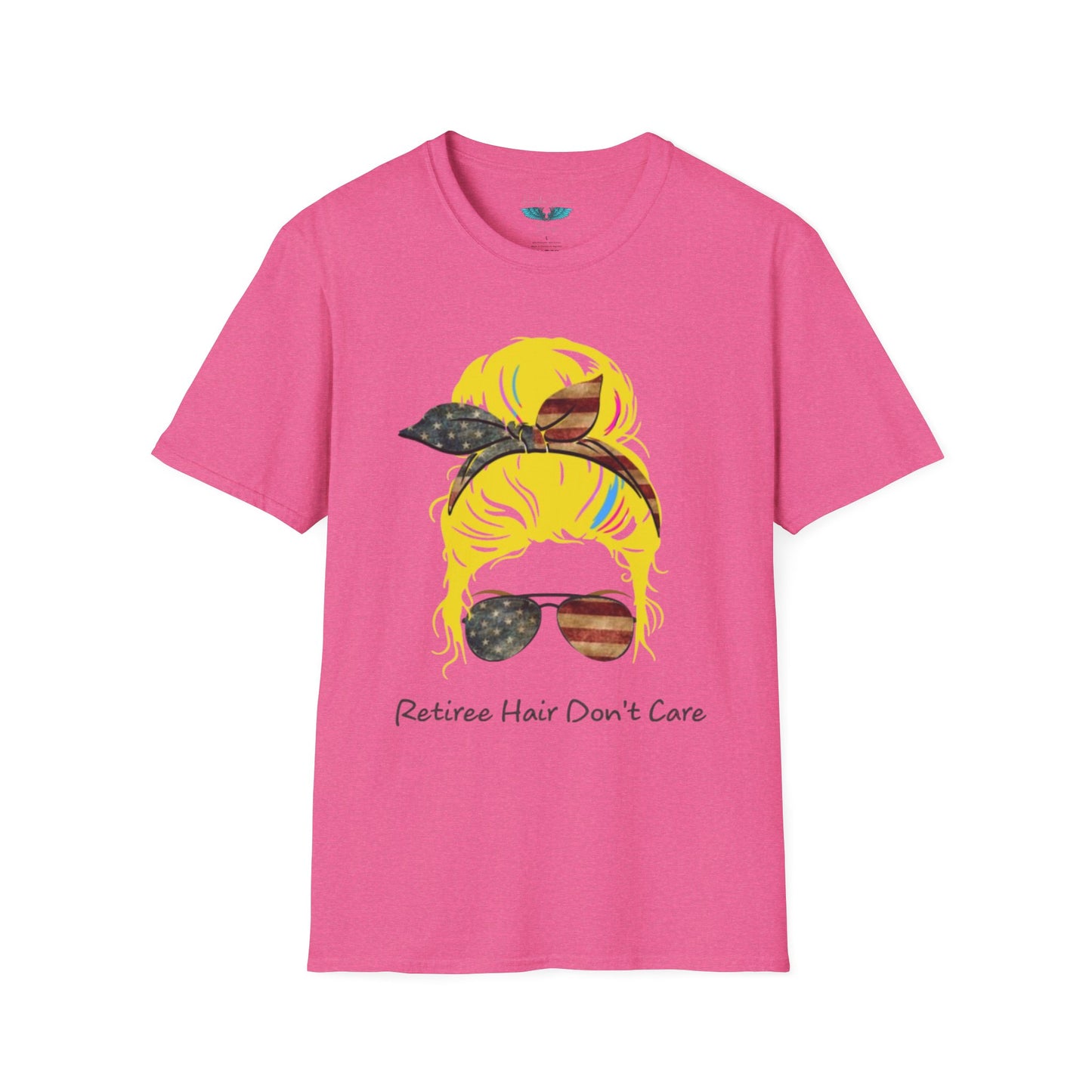 Retiree Hair Don't Care - Military Airforce - Women Soft Style Graphic Tee