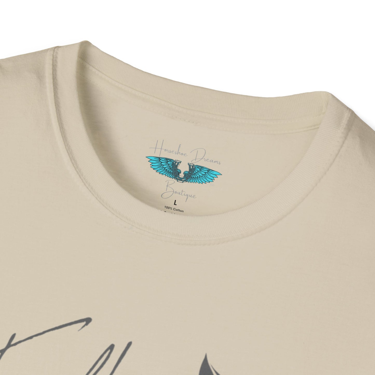 Faith and Horses in Grey Unisex Softstyle Graphic Tee