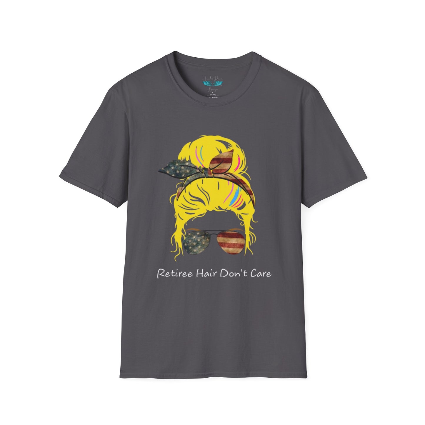 Retiree Hair Don't Care - Military Airforce - Soft Style Women's Graphic Tee