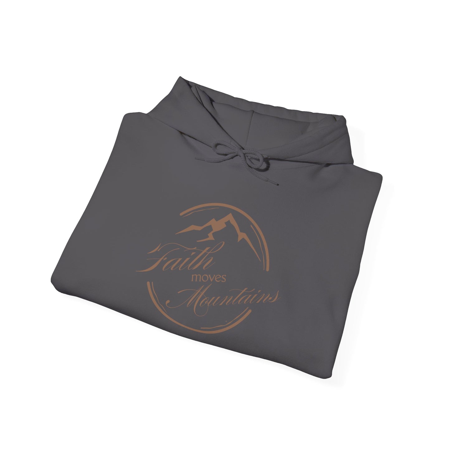 Faith Moves Mountains in Brown Unisex Heavy Blend™ Hoodie