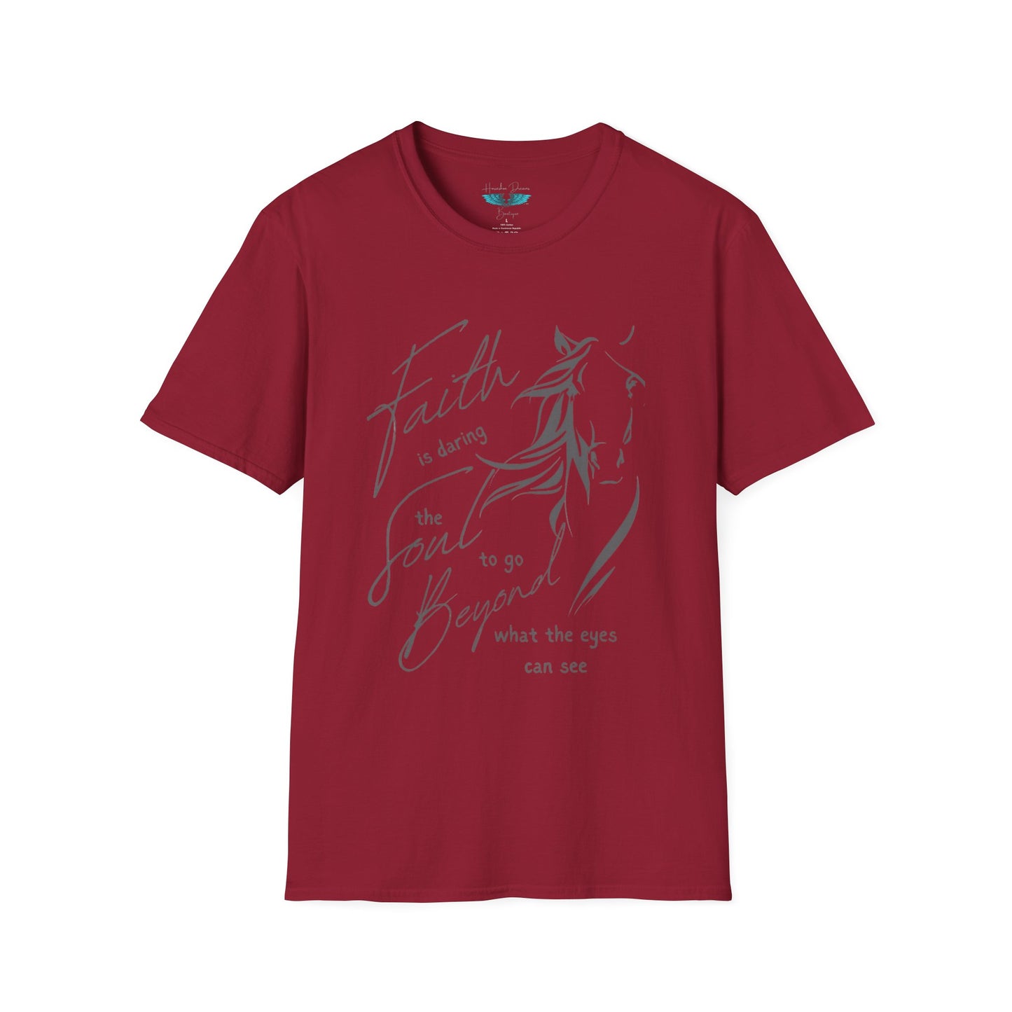 Faith and Horses in Grey Unisex Softstyle Graphic Tee