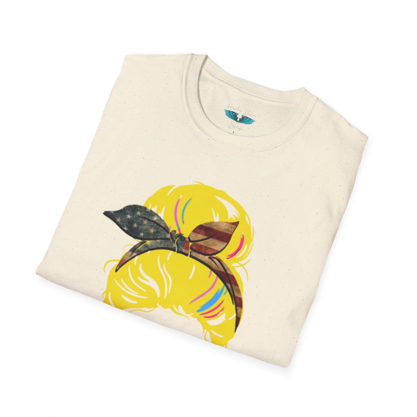 Retiree Hair Don't Care - Military Airforce - Women Soft Style Graphic Tee