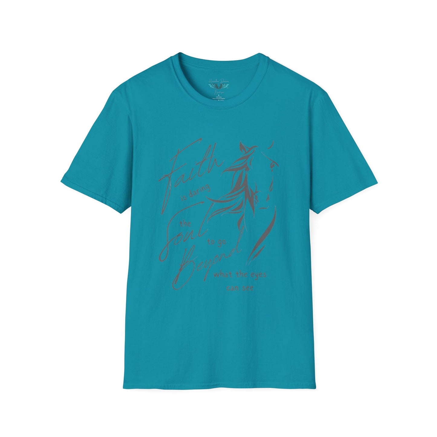 Faith and Horses in Grey Unisex Softstyle Graphic Tee