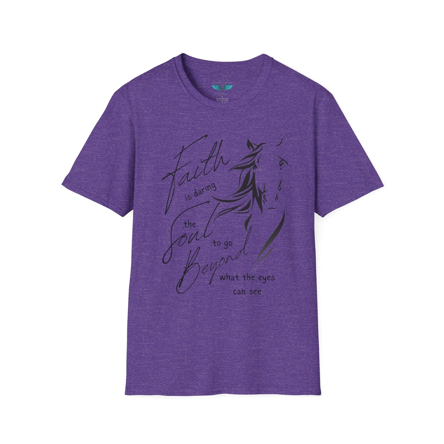 Faith and Horses in black Unisex Softstyle Graphic Tee