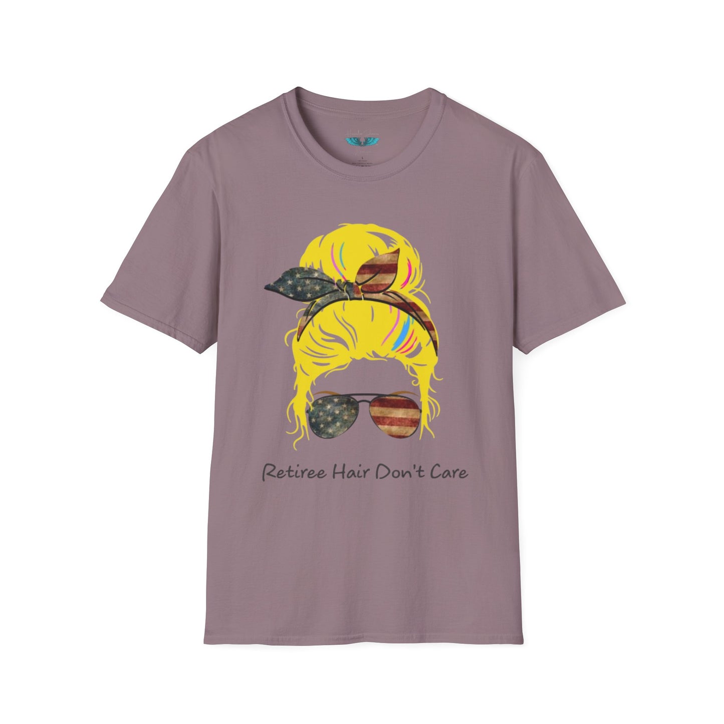 Retiree Hair Don't Care - Military Airforce - Women Soft Style Graphic Tee