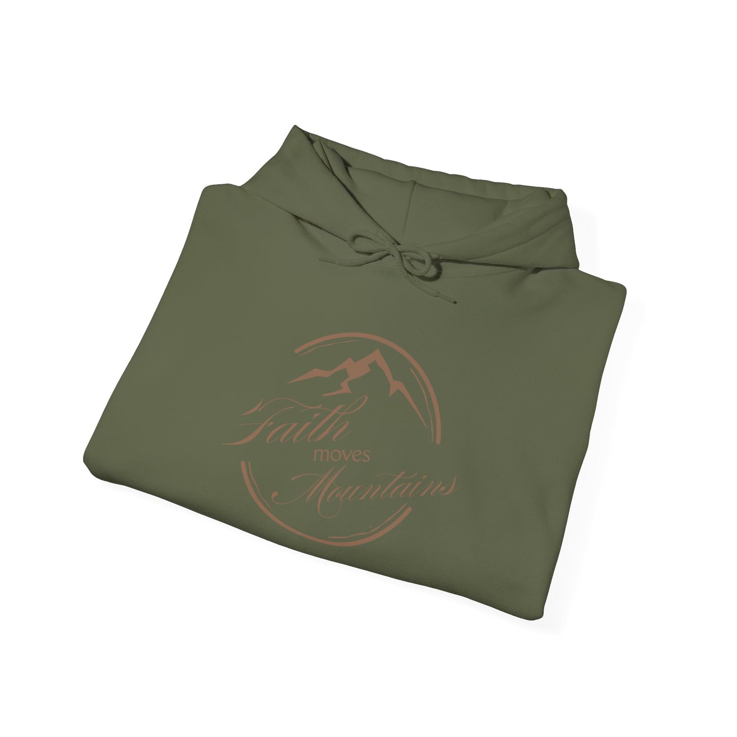 Faith Moves Mountains in Brown Unisex Heavy Blend™ Hoodie