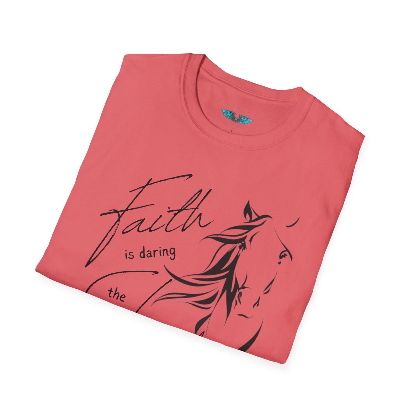 Faith and Horses in black Unisex Softstyle Graphic Tee