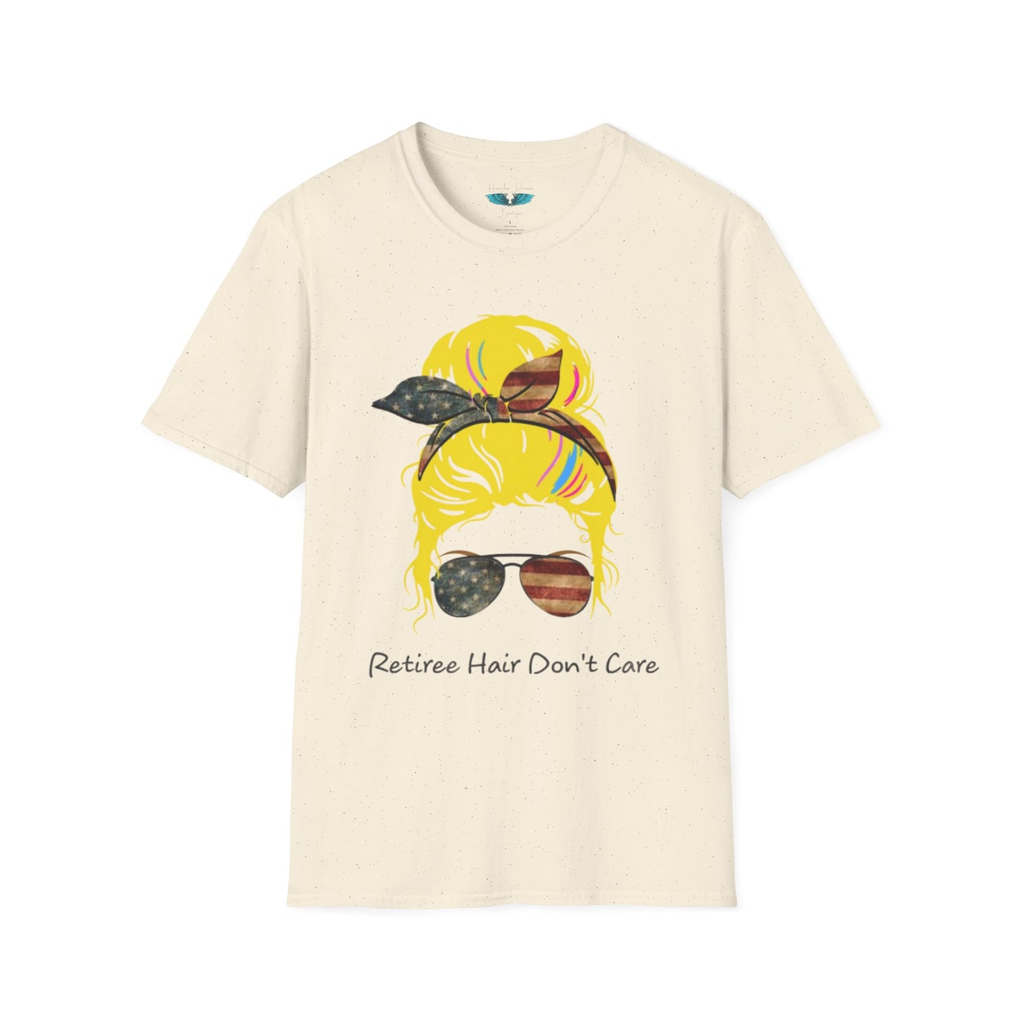 Retiree Hair Don't Care - Military Airforce - Women Soft Style Graphic Tee