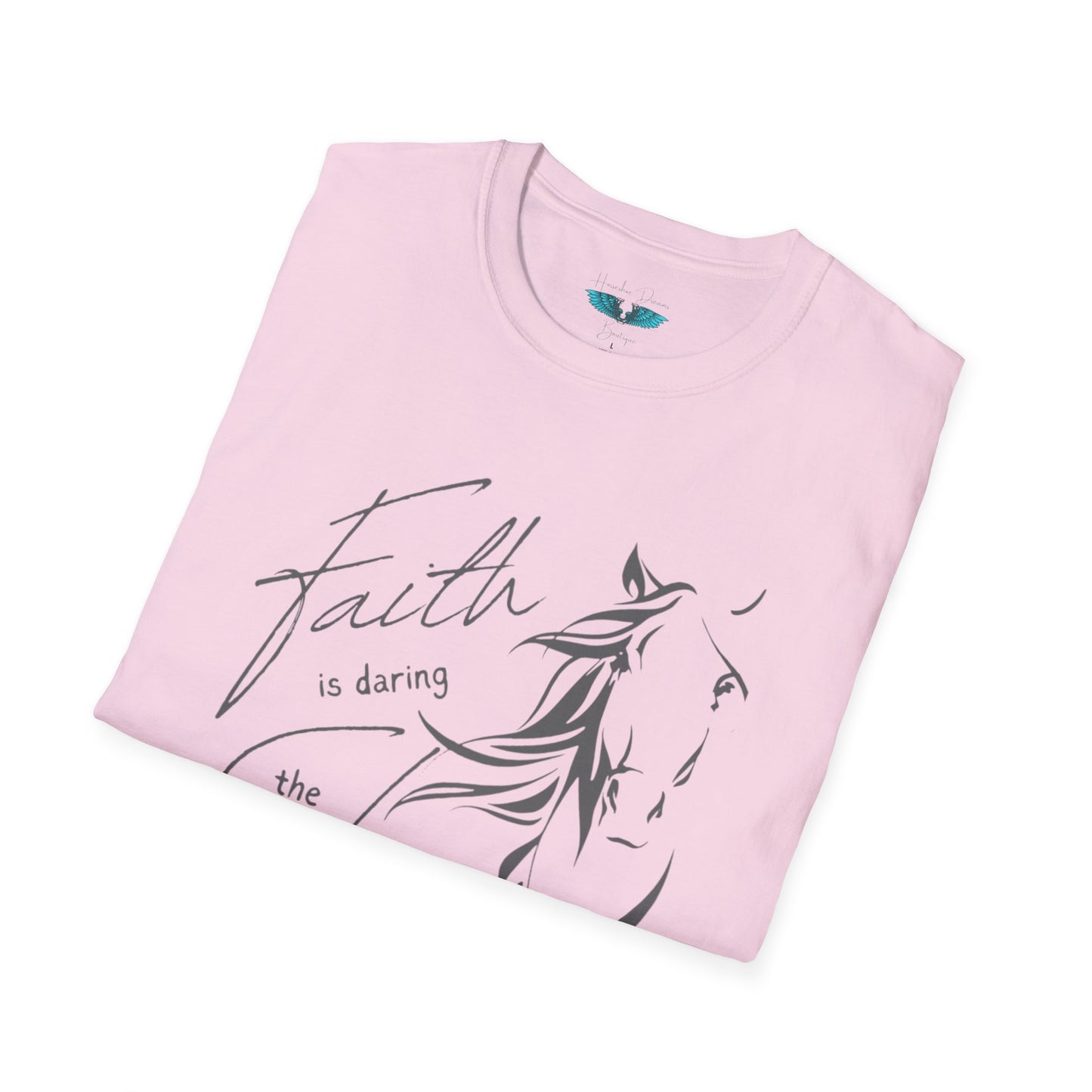 Faith and Horses in Grey Unisex Softstyle Graphic Tee