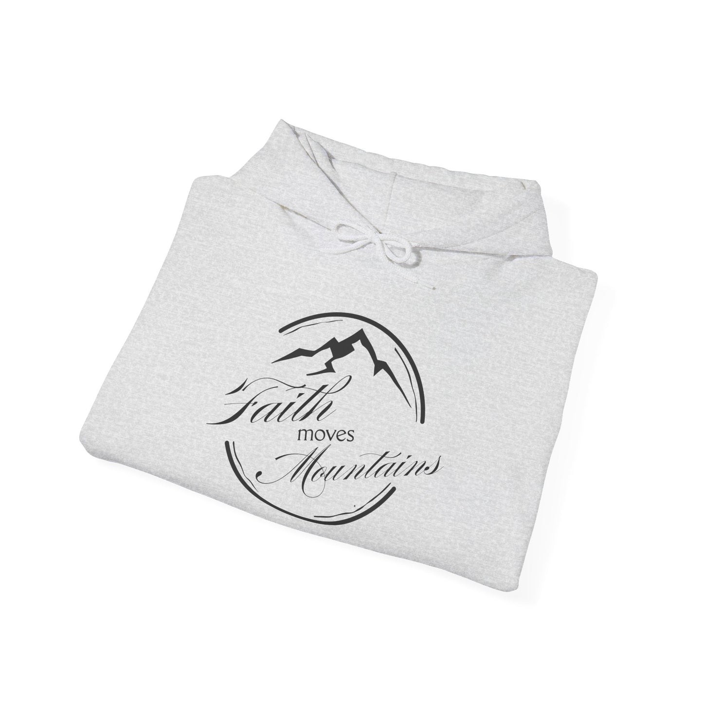 Faith Moves Moutains in Black Unisex Heavy Blend™ Hooded Sweatshirt
