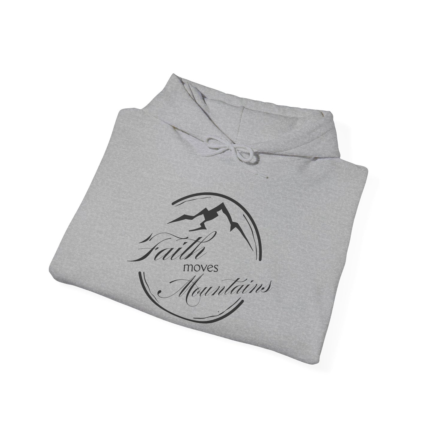 Faith Moves Moutains in Black Unisex Heavy Blend™ Hooded Sweatshirt
