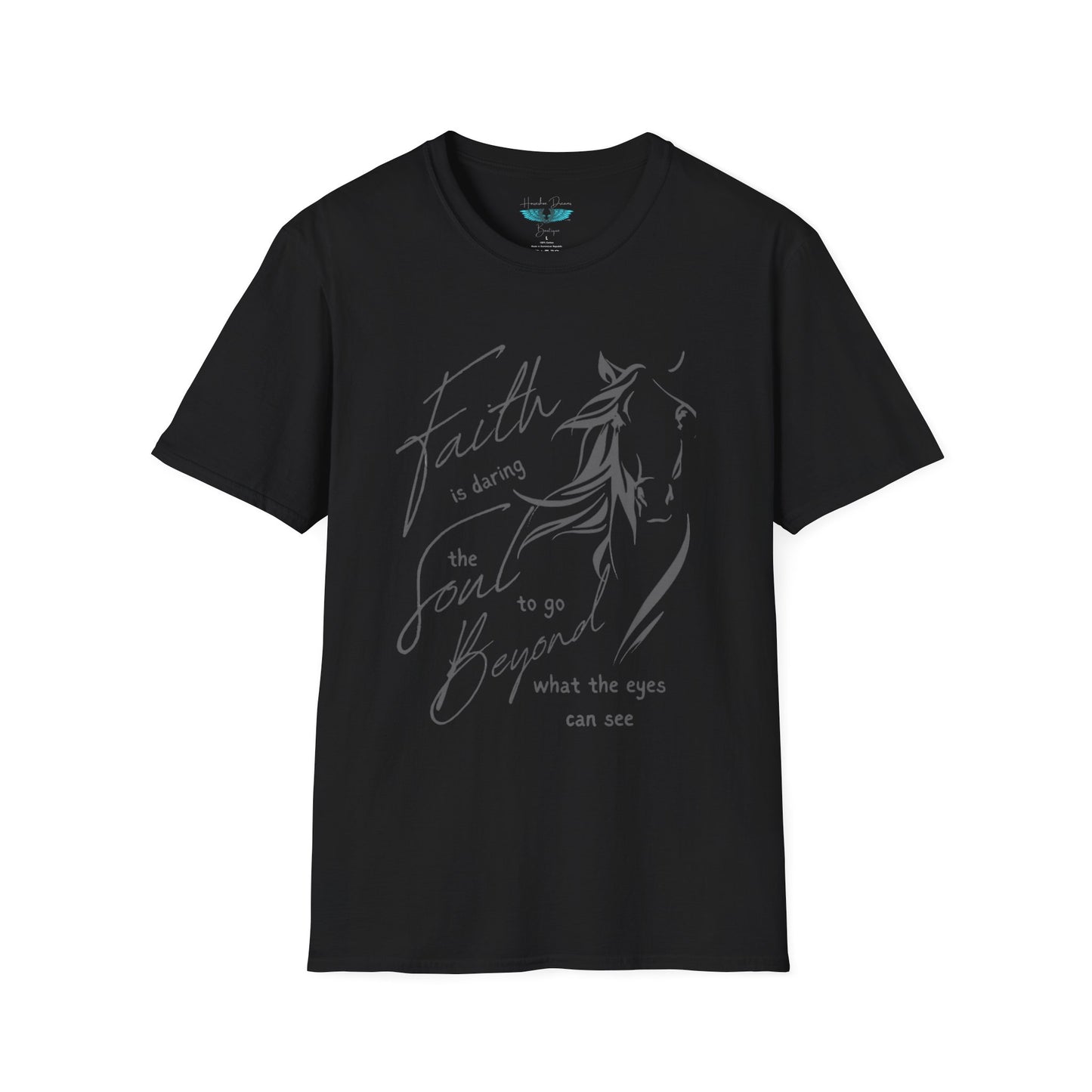Faith and Horses in Grey Unisex Softstyle Graphic Tee