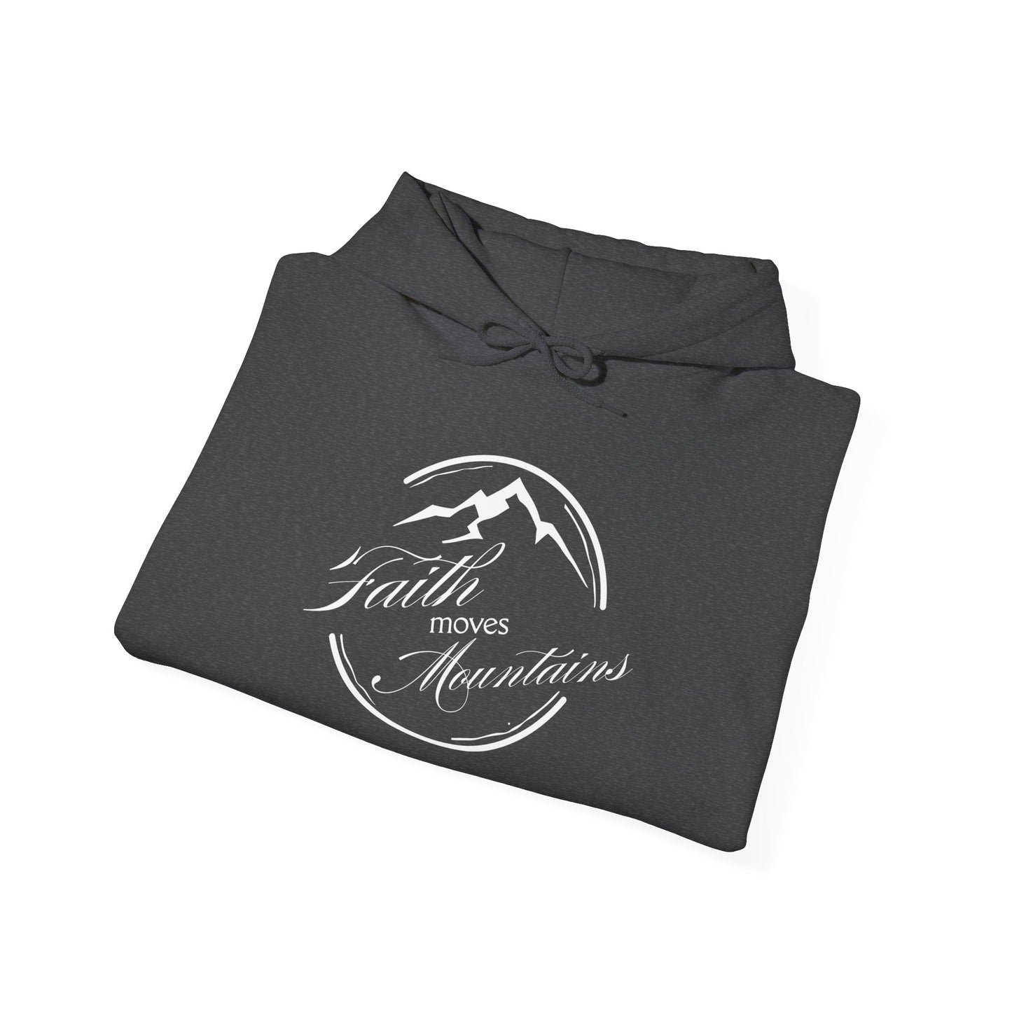 Faith Moves Mountains in White Unisex Heavy Blend™ Hoodie
