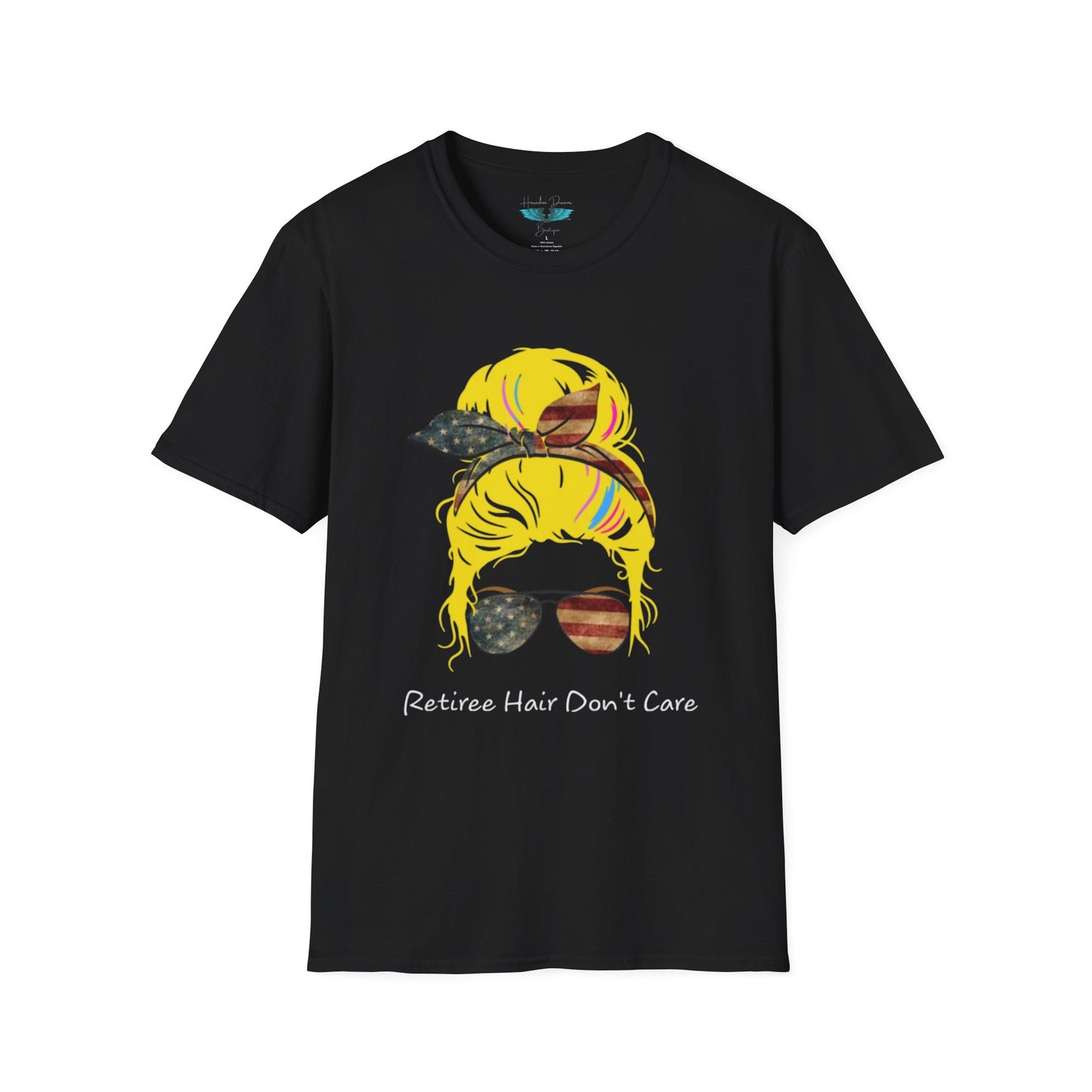 Retiree Hair Don't Care - Military Airforce - Soft Style Women's Graphic Tee
