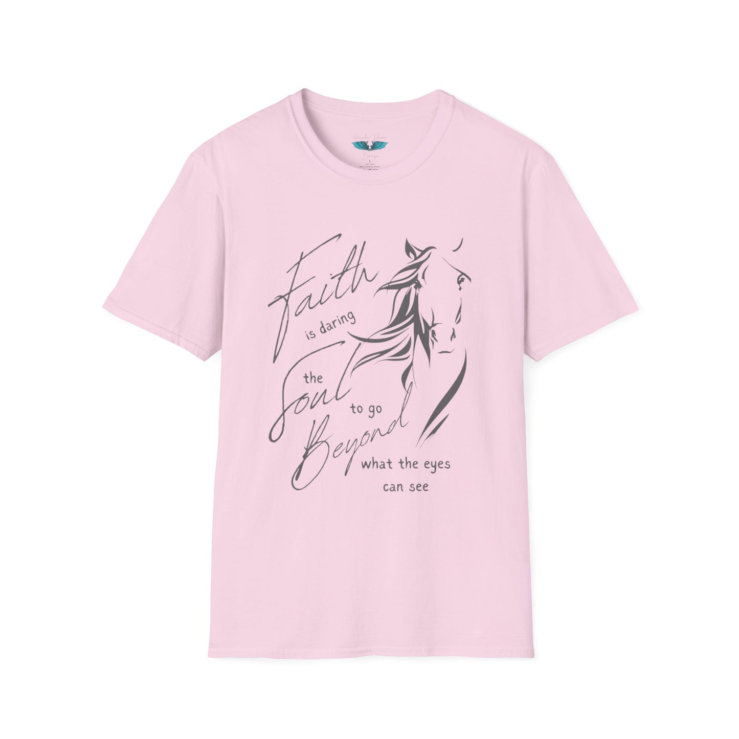 Faith and Horses in Grey Unisex Softstyle Graphic Tee