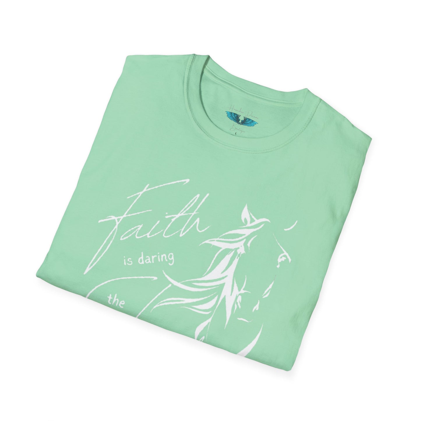 Faith and Horses in White Unisex Softstyle T-Shirt