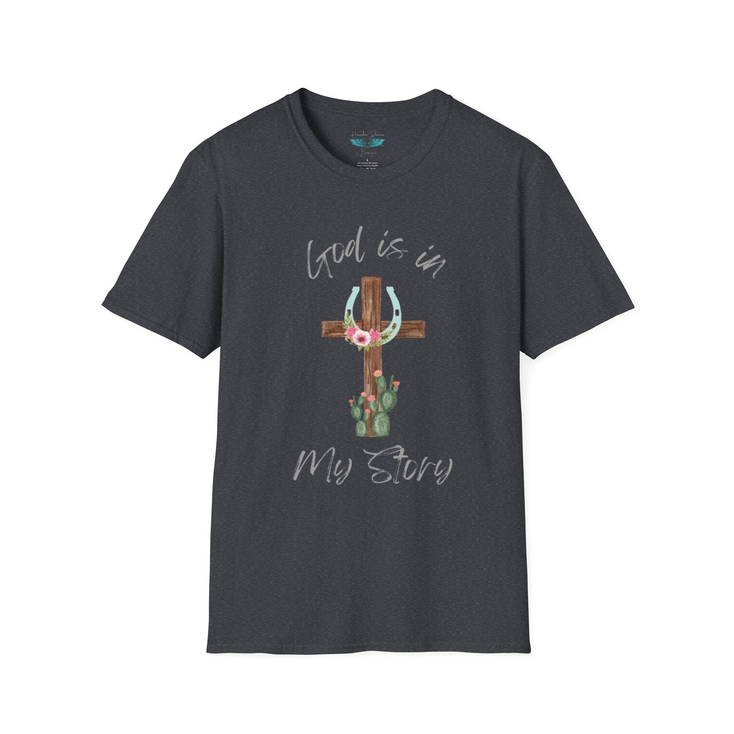 God Is In My Story Women's Unisex Softstyle Faith based Graphic T-Shirt