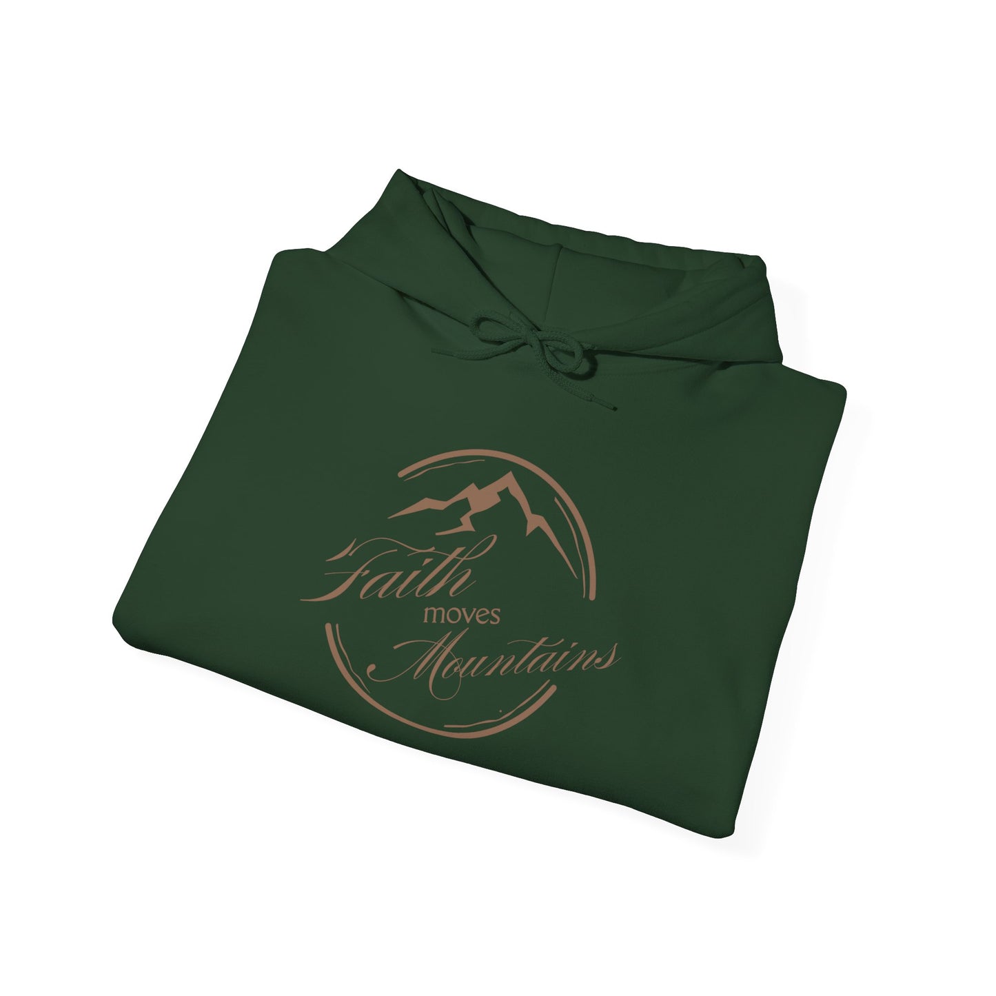Faith Moves Mountains in Brown Unisex Heavy Blend™ Hoodie