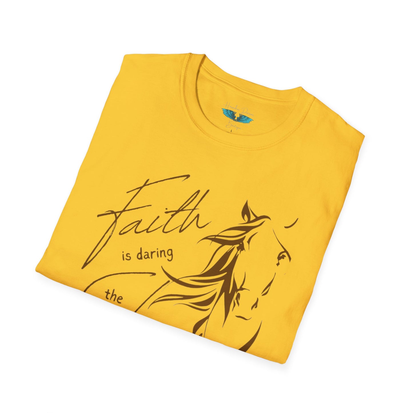 Faith and Horses in Brown Unisex Softstyle T-Shirt