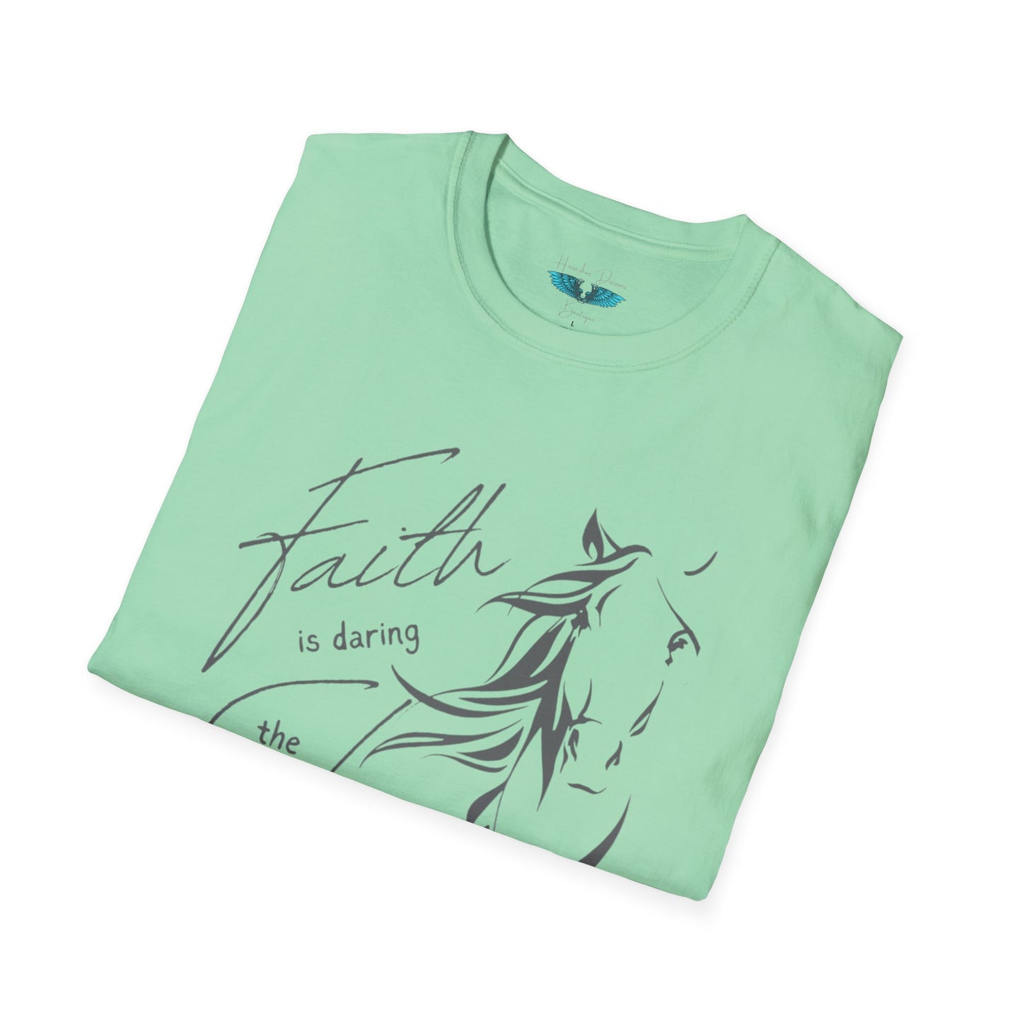 Faith and Horses in Grey Unisex Softstyle Graphic Tee