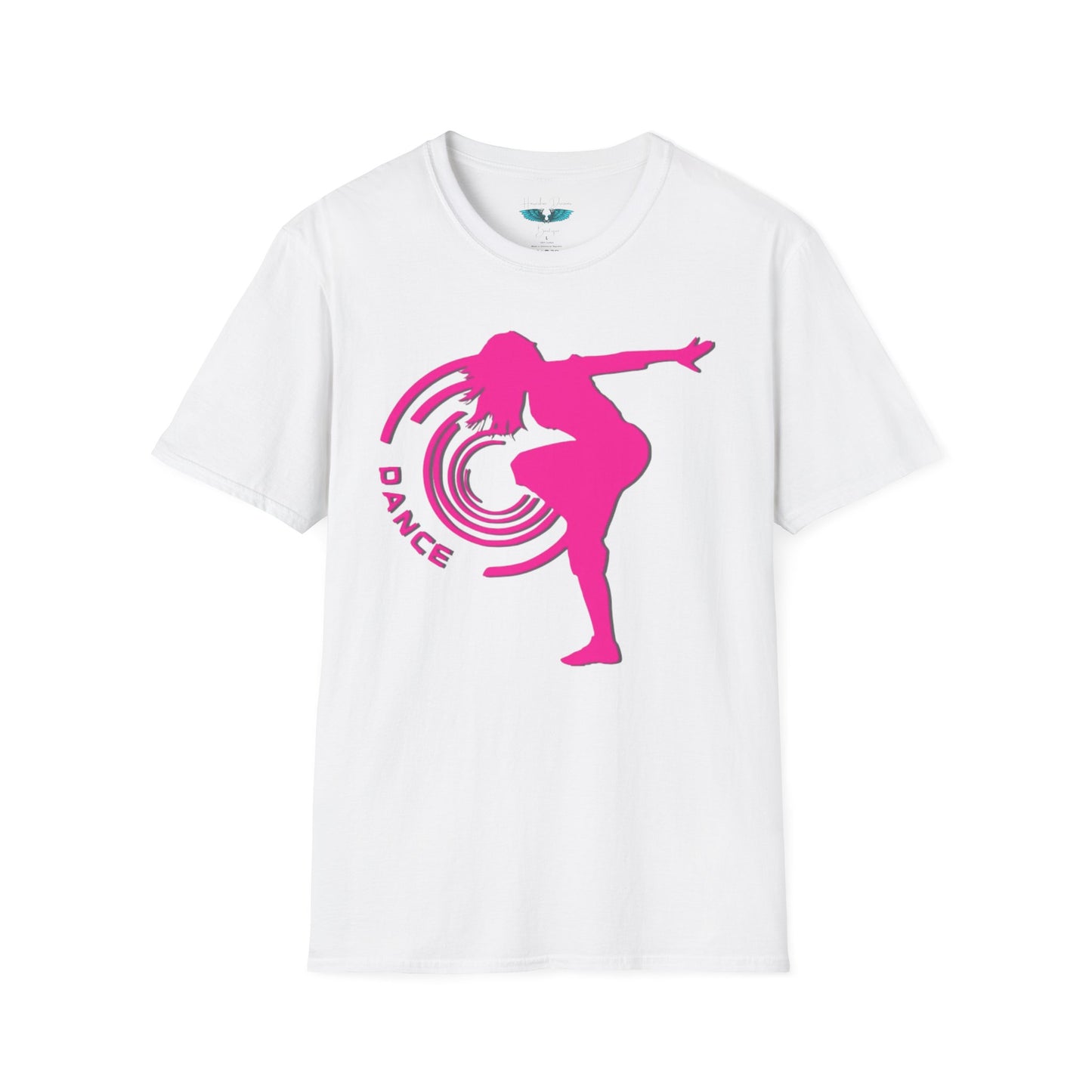Dance Silhouette Graphic Tee in Lifted Pink Unisex Softstyle T-Shirt