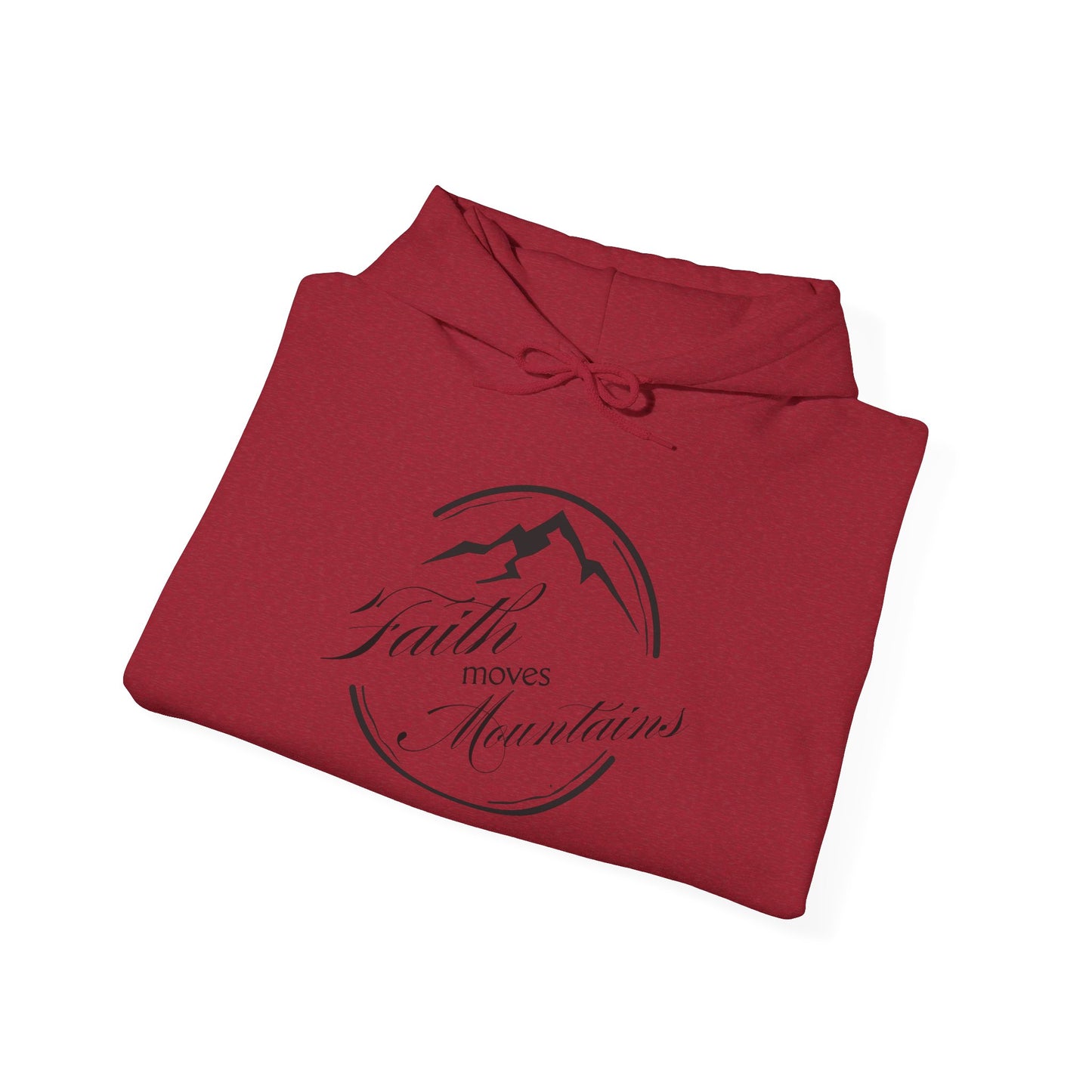 Faith Moves Moutains in Black Unisex Heavy Blend™ Hooded Sweatshirt