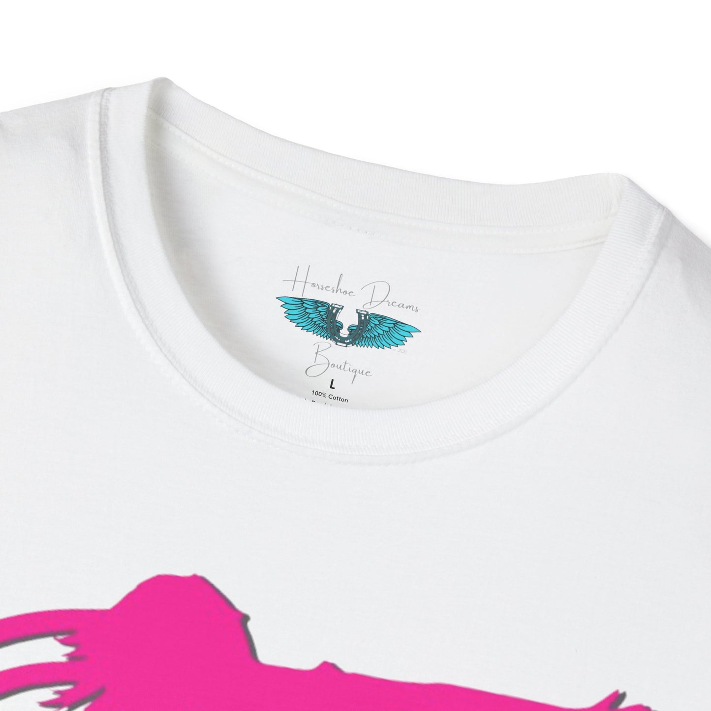 Dance Silhouette Graphic Tee in Lifted Pink Unisex Softstyle T-Shirt