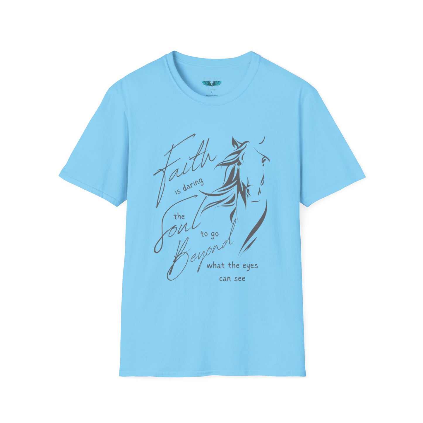 Faith and Horses in Grey Unisex Softstyle Graphic Tee