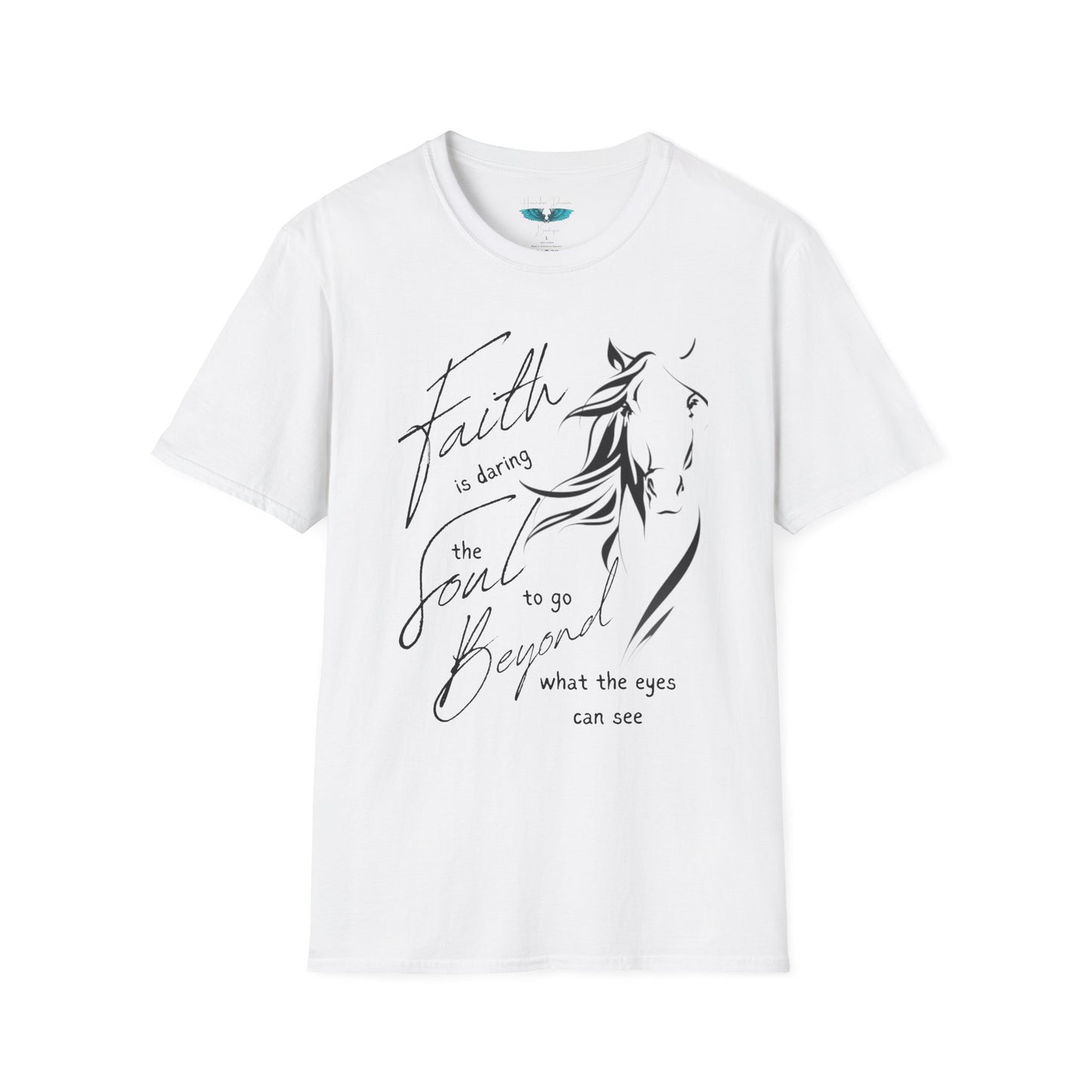Faith and Horses in black Unisex Softstyle Graphic Tee