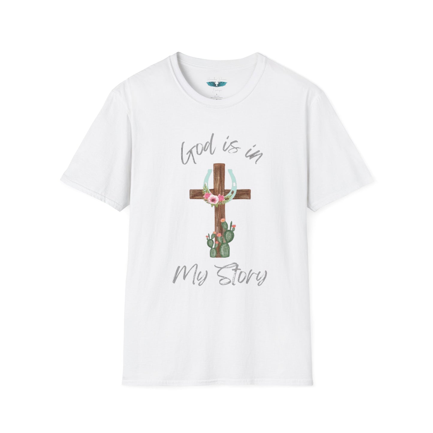 God Is In My Story Women's Unisex Softstyle Faith based Graphic T-Shirt
