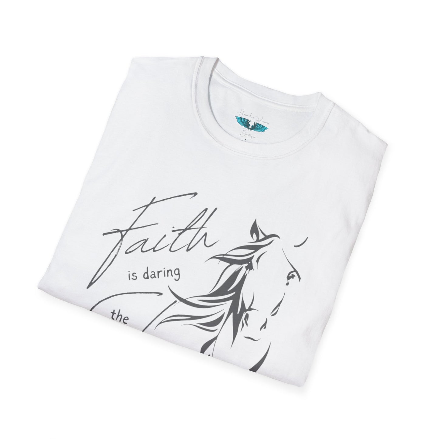 Faith and Horses in Grey Unisex Softstyle Graphic Tee