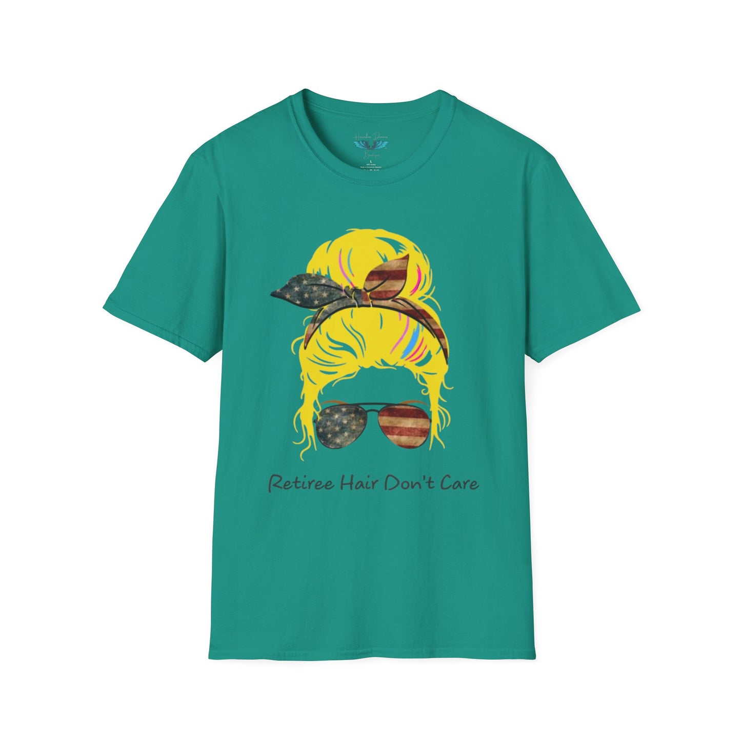 Retiree Hair Don't Care -  Military Airforce - Women Soft Style Graphic Tee