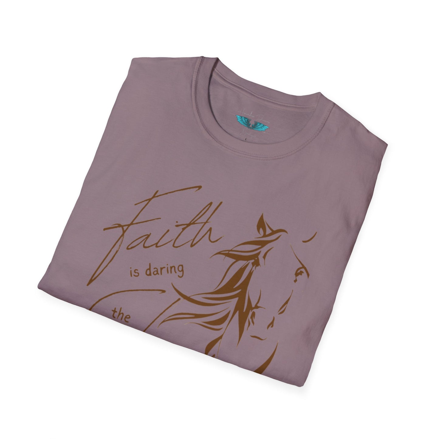 Faith and Horses in Brown Unisex Softstyle T-Shirt