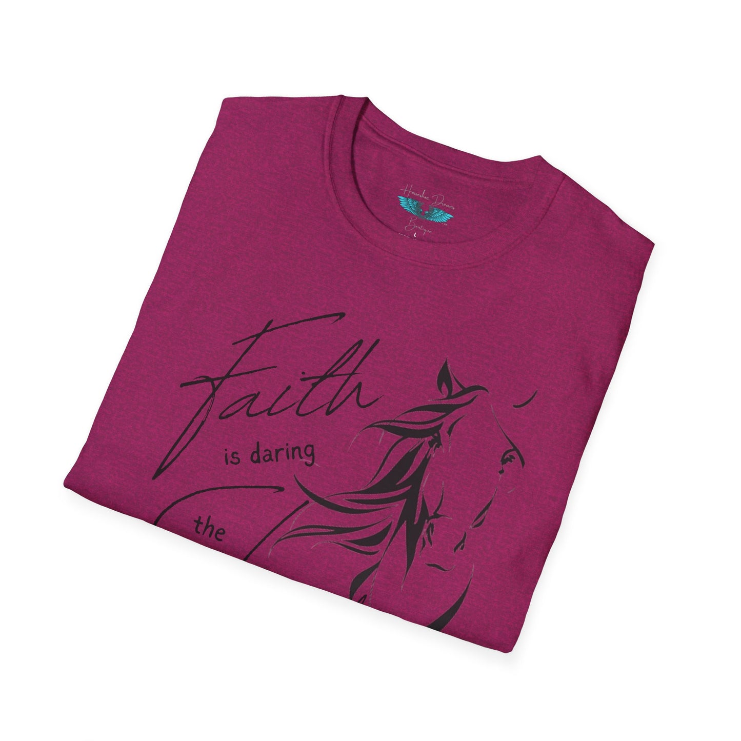 Faith and Horses in black Unisex Softstyle Graphic Tee
