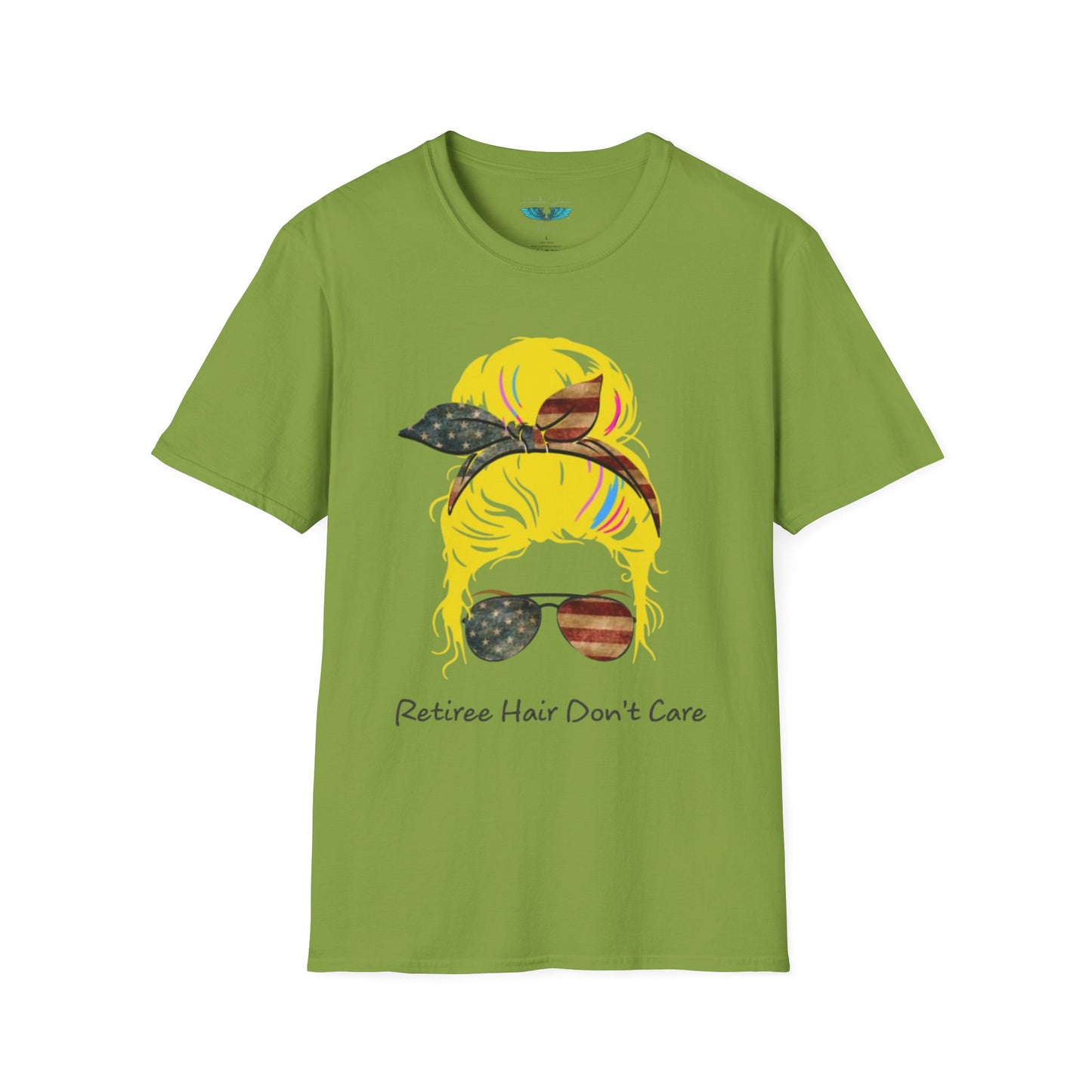 Retiree Hair Don't Care -  Military Airforce - Women Soft Style Graphic Tee