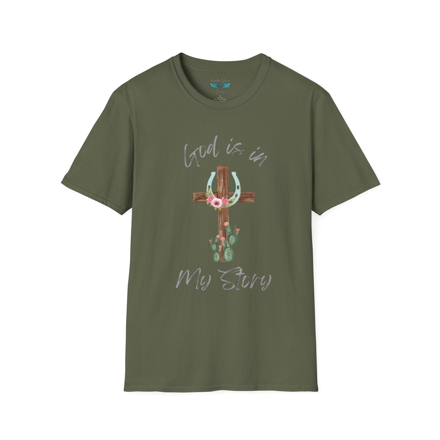 God Is In My Story Women's Unisex Softstyle Faith based Graphic T-Shirt