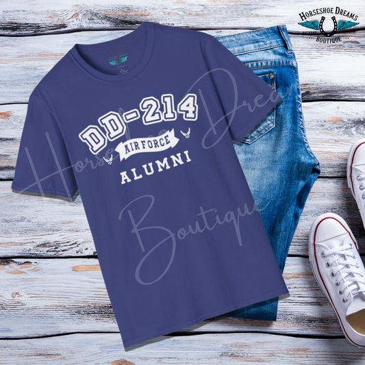 Airforce Alumni Women's Softstyle T-Shirt - Retired Graphic Tee White Text